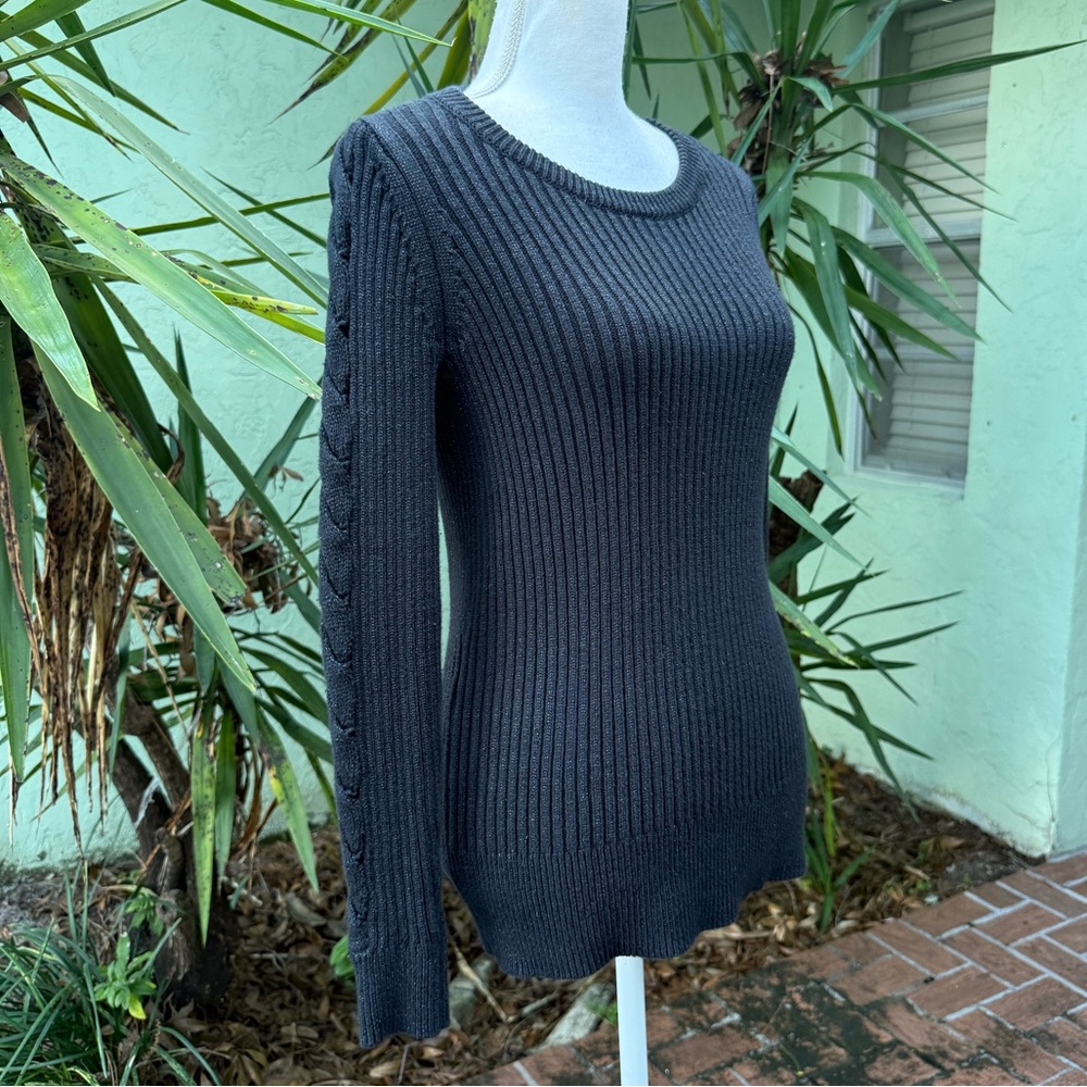 Black Sparkle Cut Out Sweater